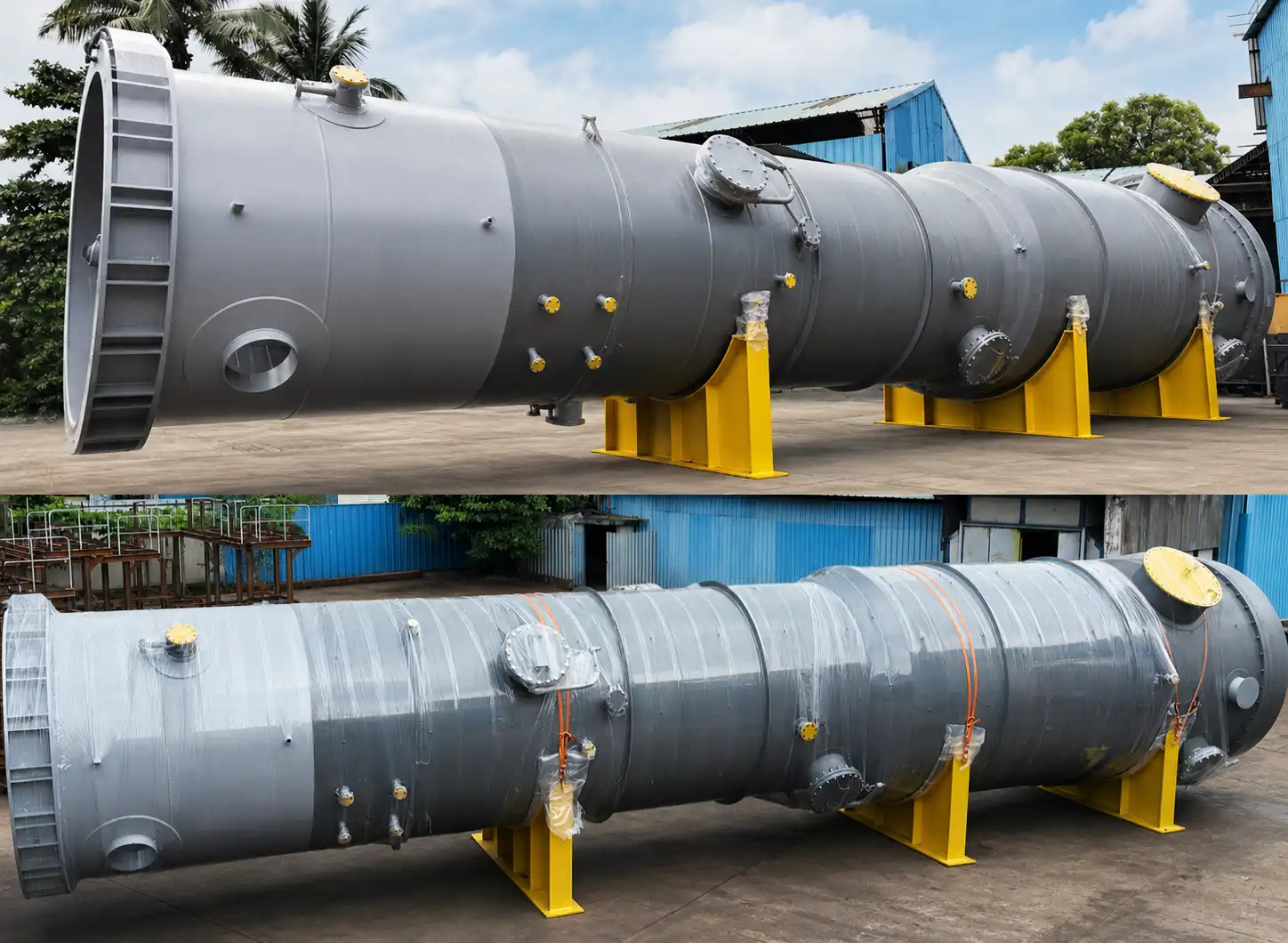 Custom distillation column manufactured by Fabri-Tek Engineers